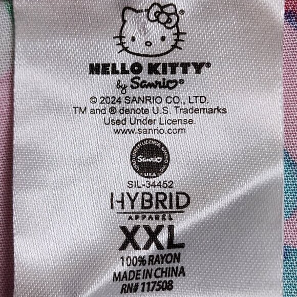 Hello Kitty By Sanrio Mens XXL Hawaiian Shirt Colorful Print - Picture 4 of 9